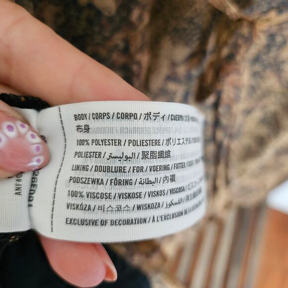 Abercrombie & Fitch Brown Reptile Flowy Mini Dress - Picture 8 of 9